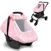 Man Fai Sky baby car seat cover winter front view provides cozy privacy and warmth on trips.