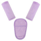 Man Fai Sky car seat straps pads purple packaging promotes comforting travel.