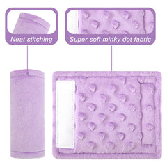 Man Fai Sky purple strap pad with Velcro closure eases attachment.
