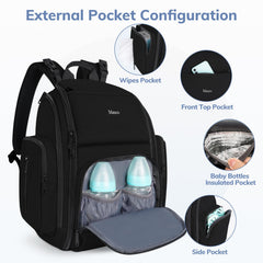 Mancro backpack-diaper-bag side-pocket-bottles quick-access pockets for bottles or drinks
