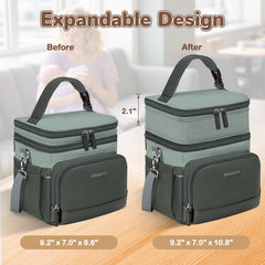 Mancro Breastmilk Cooler Bag fits six 9-ounce bottles for daycare travel