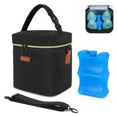 Mancro breastmilk cooler bag front view demonstrating compact portability for outings