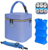 Mancro breastmilk cooler bag front view highlights portable, daycare-friendly design