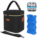 Mancro Breastmilk Cooler Bag side view showing spacious interior for six bottles