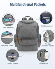 Mancro diaper bag baby wipes pocket keeps wipes within reach.