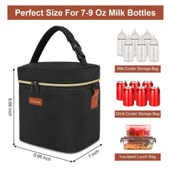Mancro insulated bag easy-carry handle with detachable buckle attached to stroller