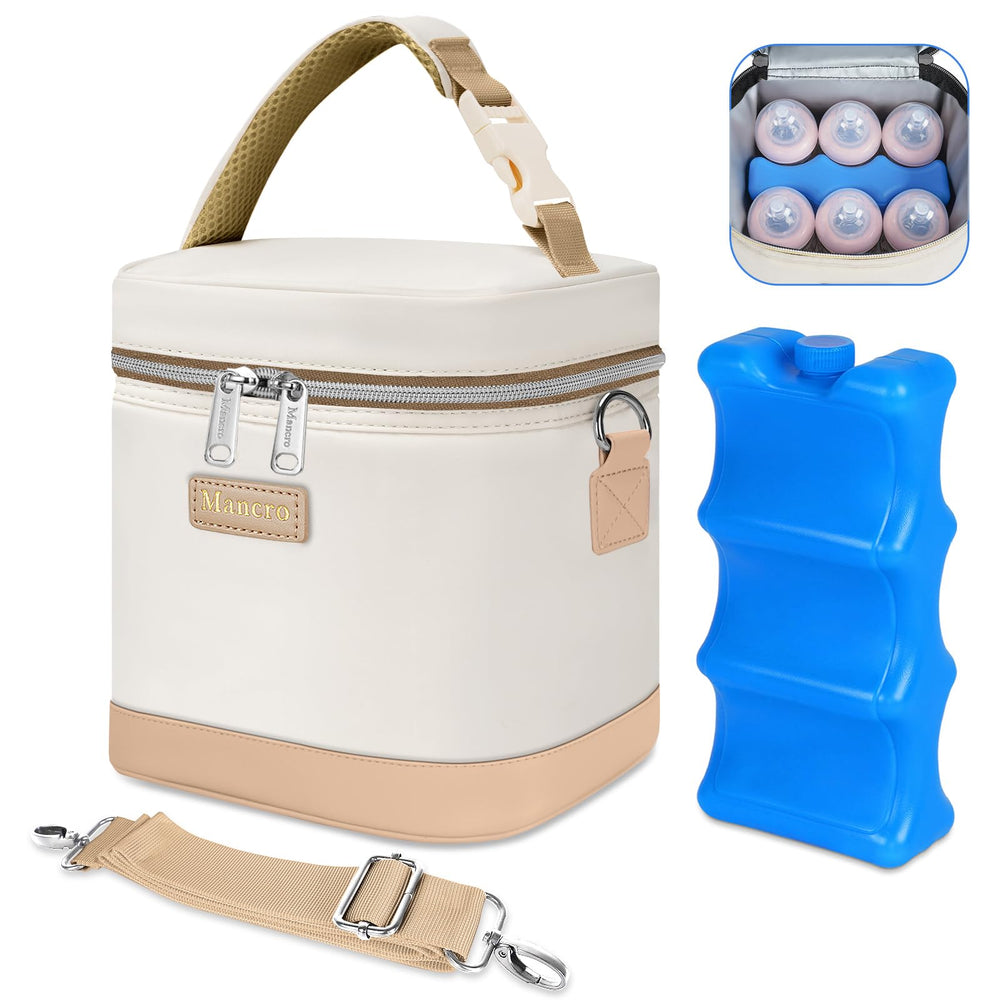 Mancro insulated baby bottle cooler bag roomy interior for six 9oz bottles