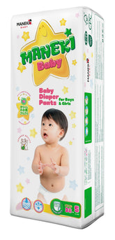 Maneki Baby Diaper Pants Size 5 pack front view for quick pull-up changes.