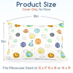 ManFaiSky planets-pattern pillowcase adds playful color to bedtime.