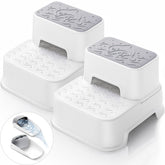 Mangohood 2-Step Stool in bathroom setup helps kids reach sink for easy handwashing.