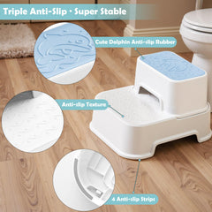 Mangohood 2-Step Stool blue two-stools-detached shows versatile setup for low surfaces.