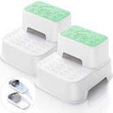 Mangohood 2-Step Stool green compact design for easy storage and quick setup.