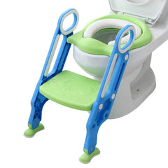 Mangohood potty seat with step stool provides stable support for toddlers.