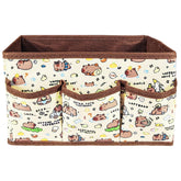 Mangpung Kawaii storage bin on desk for cosmetics organization.