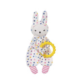 Manhattan Toy Cherry Blossom Days Bunny blankie close-up showing soft plush for infant comfort.