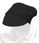 Manito Sun Shade Extender attached to car seat providing UV protection for kids