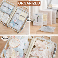 MANWU labeled bags with large font for quick item access.