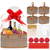 Mapaim bamboo gift basket oval empty-set closeup highlights natural texture for premium wrapping.