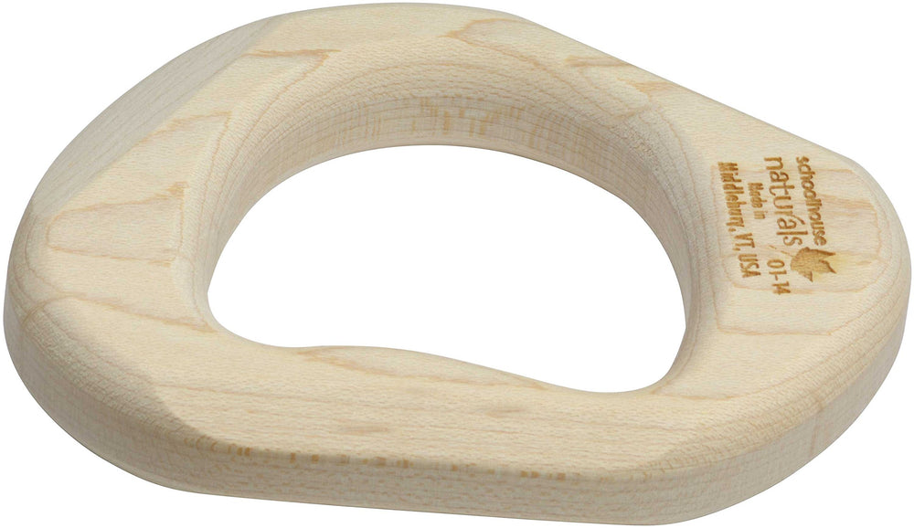 Maple Landmark Maple Teether close-up showing smooth maple wood for gentle chewing during teething