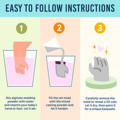 Maplefield mixing alginate with water demonstrates simple, kid-friendly casting steps.
