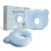 MarBoost memory-foam baby pillow blue with ergonomic head support.