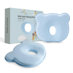 MarBoost memory-foam baby pillow blue with ergonomic head support.