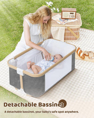 Mariserenity bassinet 8-level height for easy bed-to-bassinet alignment.