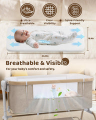 Mariserenity baby bassinet removable basket showing portable design for sleep beyond the bedroom.