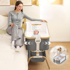 Mariserenity baby bassinet with rocking motion for soothing sleep.