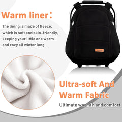 MARLIFER warm 3-layer insulation keeps baby cozy on car rides
