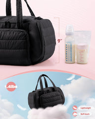 Marscamd quilted breast pump bag interior organized view for quick bottle and flange access.