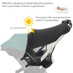 Marsheepy sunshade extension provides UV protection for sunny car rides.