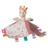 Mary Meyer Taggies Tilly Giraffe Lovey soft cuddles with attached 13x13 blanket for baby security.