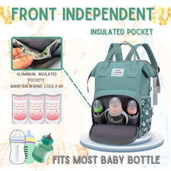 MARYAS Baby Diaper Bag Backpack insulated bottle pocket keeps beverages at stable temperature
