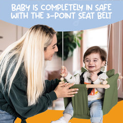 Mass Lumber baby swing canvas seat is soft, durable, and washable for easy cleaning