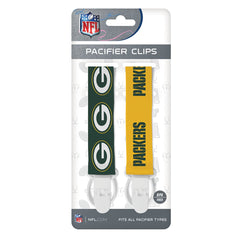 Masterpieces BabyFanatic Packers clip-side view highlights secure plastic clip and sturdy grip