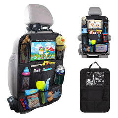 Matenf car organizer back seat with 9 pockets and 10-inch tablet holder for kids on trips.