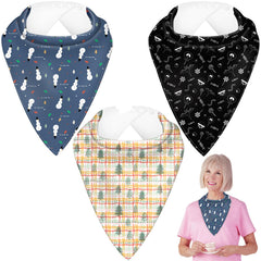 MatFirsmo adult drool bib blue close-up shows soft velvet and absorbency for meals.