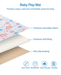 MatLeya baby playmat folded for travel and easy storage.
