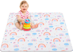 MatLeya machine-washable baby floor play mat laid out for ample tummy time.