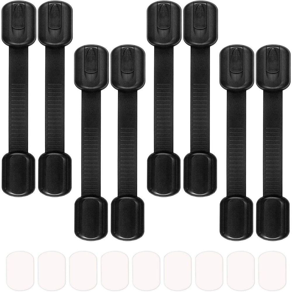 Maveek 8-pack black cabinet locks—child safety for kitchen cabinets