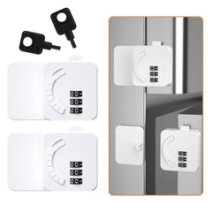 Maveek two-pack child-lock cabinet doors safely secure cabinets and drawers with easy set-and-go security.