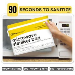 Max Strength Pro travel-ready bags shown for on-the-go sterilization between trips.
