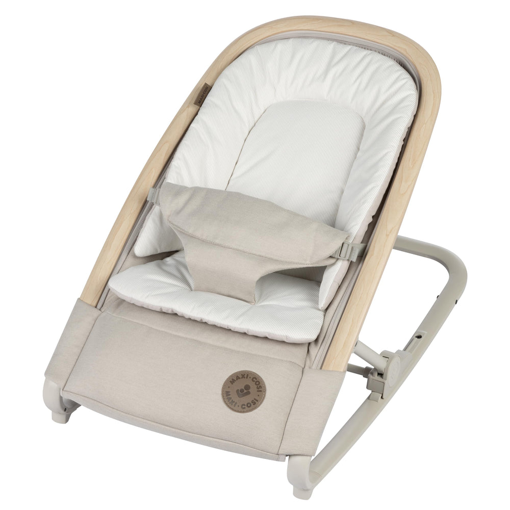 Maxi-Cosi Kori 2-in-1 rocker in rocking mode supports soothing playtime and parent hands-free.