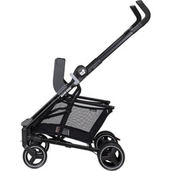 Maxi-Cosi Maxi-Taxi XT self-standing folded, convenient in tight spaces.
