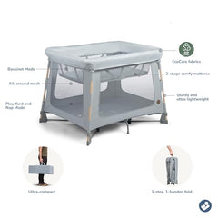 Maxi-Cosi Swift folded in one-step fold for easy storage