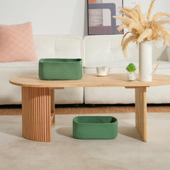 Maxuni crease-free basket showing reshaping tips for durable storage.