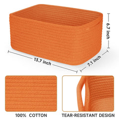 Maxuni rope basket with reinforced hidden handles enables easy gift organization.