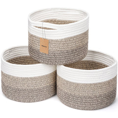 Maxuni small rope basket closeup weave shows soft cotton rope and sturdy weave for durable storage