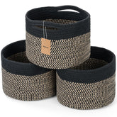 Maxuni small rope basket with round open top for easy storage and display.
